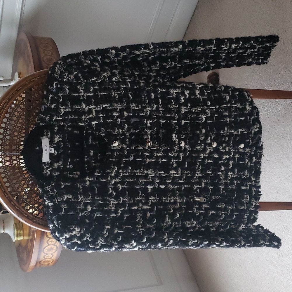 Nwot IRO designer Black And White tweed jacket European size 40